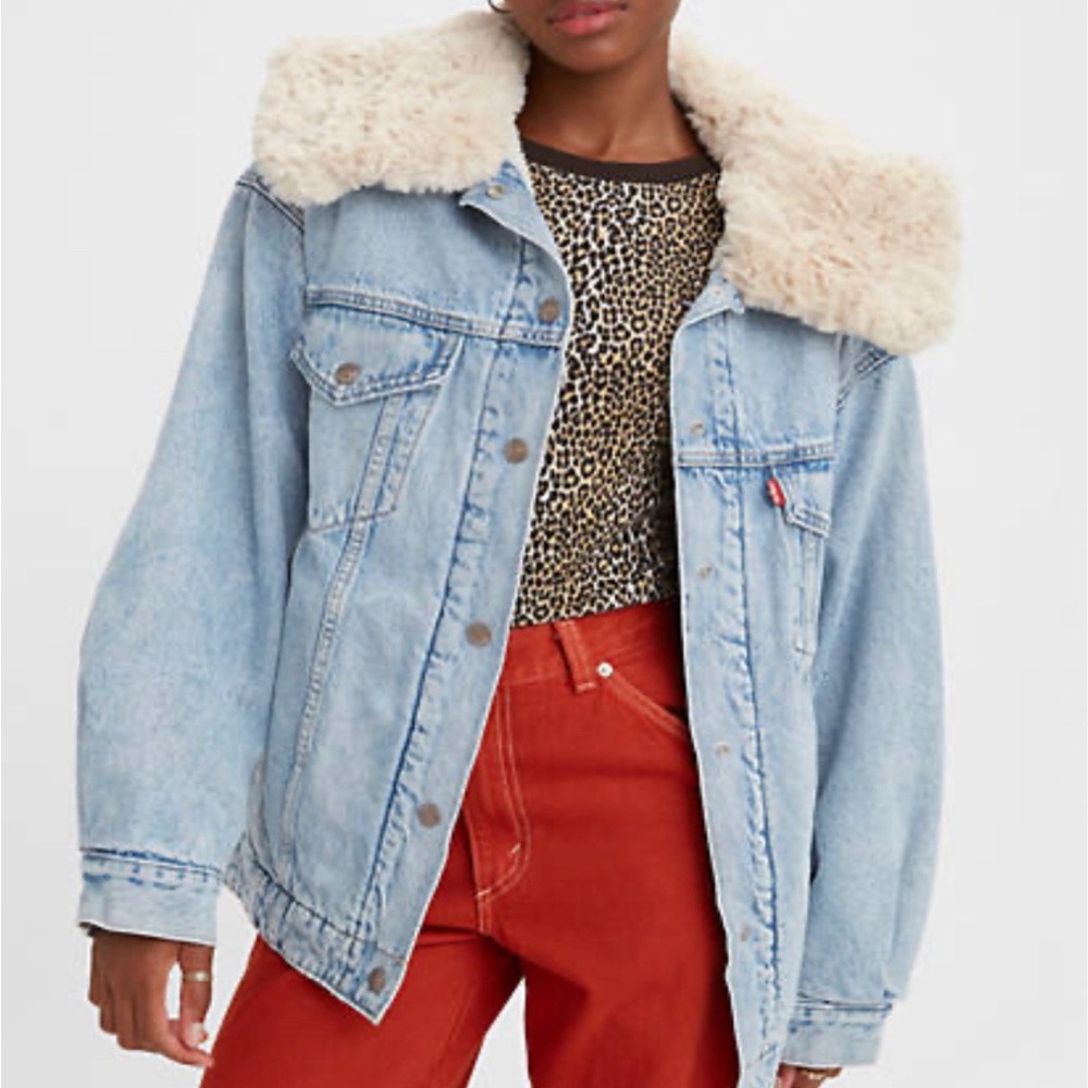 XL Oversized Sherpa Trucker Jacket - Size Small